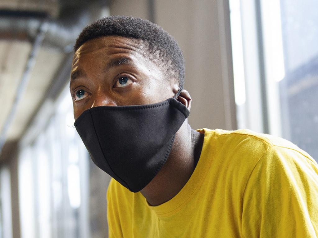 Student with mask